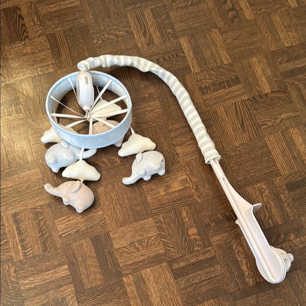 The Peanutshell musical Mobile Blue and White Elephant